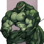  1:1 2019 abs alligator alligatorid anthro barazoku bicep_curl biceps big_muscles cable convenient_censorship crocodilian deltoids exercise green_body huge_muscles hyper hyper_muscles looking_at_viewer male muscular muscular_anthro muscular_male navel nipples nude oldshep open_mouth open_smile pecs quads reptile scalie simple_background smile solo standing workout 