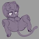  anthro anus breasts butt domestic_cat felid feline felis female genitals mammal nipples pizzacat polly_esther pussy samurai_pizza_cats simple_background solo spread_legs spreading thick_thighs 