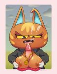  2020 absurd_res animal_crossing anthro bodily_fluids breasts buoy_boots clothed clothing cum cum_in_mouth cum_inside cum_on_ear cum_on_face cum_on_penis cute_fangs disembodied_penis domestic_cat duo erection exposed_breasts felid feline felis female female_focus front_view genital_fluids genitals hi_res holding_breast jewelry katt_(animal_crossing) male male/female mammal necklace nintendo nipples noseless open_mouth partially_clothed penis sex solo_focus titfuck video_games yellow_eyes 