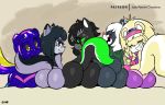  anthro ass_to_ass better_version_at_source butt eyes_closed fan_character female group hi_res joaoppereiraus looking_back male mammal mephitid peace_signs skunk slime smile sonic_the_hedgehog_(series) 