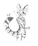  2020 anthro digital_media_(artwork) felid feline female flashlioness mammal serval simple_background smile solo white_background 