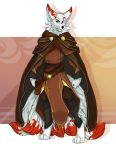  2020 4_toes 5_fingers anthro canid canine clothed clothing digital_media_(artwork) digitigrade fingers firetally fox fur green_eyes hi_res male mammal red_body red_fur solo standing toes white_body white_fur 