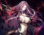  breasts fate/grand_order fate_(series) gorgon_(fate) highres navel purple_eyes purple_hair solo stomach 