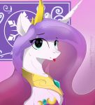  2020 equid equine female feral flurry_heart_(mlp) friendship_is_magic fur hasbro hi_res horn looking_at_viewer mammal mane my_little_pony pink_mane purple_mane signature simple_background solo teal_eyes text therealf1rebird tongue tongue_out unicorn white_body white_fur 