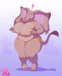  absurd_res anthro belly big_breasts breasts clothing elephant elephantid female hi_res huge_breasts huge_thighs mammal meganemausu overweight overweight_anthro overweight_female proboscidean sarah_fairhart solo thick_thighs 