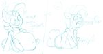  belly big_belly blue_and_white burping burping_up_objects digestion eyewear feral friendship_is_magic glasses hasbro hi_res hyper hyper_belly implied_fatal monochrome my_little_pony oral_vore pinkie_pie_(mlp) seb111114 sherbert_sketch sketch vore weight_gain 