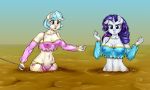  anthro anthrofied big_breasts blue_hair breast_size_difference breasts clothing coco_pommel_(mlp) cutie_mark duo equid equine female friendship_is_magic genitals hair horn mammal my_little_pony nipples pia-sama purple_hair pussy quicksand rarity_(mlp) translucent translucent_clothing unicorn white_body wide_hips 