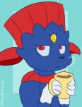  animated beverage blue_body drinking gloves_(marking) holding_object loop markings nintendo pocketpaws pok&eacute;mon pok&eacute;mon_(species) pupils red_eyes short_playtime solo steam video_games weavile 