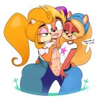  activision alpha_channel anthro breasts coco_bandicoot crash_bandicoot_(series) female female/female group hair hi_res ota_(artist) ponytail selfcest square_crossover video_games 