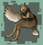  absurd_res anthro avian beak bird breasts claws digital_drawing_(artwork) digital_media_(artwork) feathered_wings feathers female hi_res looking_at_viewer nipples non-mammal_breasts nude original_characters owl simple_background smeargle20 smile solo standing talons toes wings 