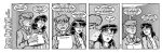  anthro breasts clothed clothing comic dialogue duo elevator english_text eyewear felid female fur glasses hair human jaque_smith leona_pryde lion mammal monochrome necktie pantherine style_wager text 