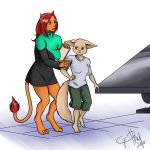  1:1 2010 alien amara_burrger animal_humanoid anthro breasts cat_humanoid chakona_space clipboard clothed clothing dress duo faleshkarti felid felid_humanoid feline feline_humanoid female hair hi_res humanoid m&#039;lai_saraath mammal mammal_humanoid red_hair tail_tuft tuft 