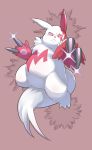  2019 anthro belly fur hi_res kemono nintendo overweight overweight_anthro pink_nose pok&eacute;mon pok&eacute;mon_(species) red_body red_fur solo un0sk video_games white_body white_fur zangoose 