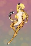  2020 absurd_res amber_eyes anthro blonde_hair breasts cheetah digital_media_(artwork) eyelashes featureless_breasts featureless_crotch felid feline female fur hair hi_res long_hair looking_at_viewer mammal mihari scorpdk solo spots spotted_body spotted_fur 