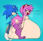  ahegao amy_rose anthro belly big_belly big_butt blush blush_lines bodily_fluids butt clothing colored_sketch cum cum_in_pussy cum_inflation cum_inside cum_leaking duo eulipotyphlan expansion female furrymang453 genital_fluids hedgehog hi_res huge_butt humanoid hyper hyper_belly inflation leggings legwear looking_pleasured male male/female mammal sonic_the_hedgehog sonic_the_hedgehog_(series) sweat tongue tongue_out zildtek 
