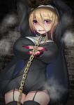  breasts chain highres nun restrained tamano_nae 