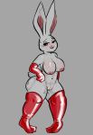  absurd_res anthro armwear beastars blush bodily_fluids breasts clothing digital_media_(artwork) female genitals haru_(beastars) hi_res lagomorph legwear leporid looking_at_viewer mammal nipples nude ombwie pussy rabbit rubber scut_tail simple_background smile solo sweat thigh_highs tongue tongue_out 