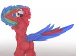  anthro avian beak bird breasts butt feathers female looking_back macaw neotropical_parrot non-mammal_breasts nude omu open_mouth parrot red_body red_feathers side_boob solo tail_feathers theblackvixen true_parrot winged_arms wings 