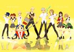  6+girls :o ai-wa amagi_yukiko androgynous bangs black_eyes black_hair blonde_hair blue_eyes blue_hair brown_eyes brown_hair cabbie_hat crossdressing different_reflection dual_persona english everyone grey_eyes hair_between_eyes hanamura_yousuke hat height_difference highres himiko_(persona_4) houndstooth izanagi jiraiya_(persona_4) kintoki-douji konohana_sakuya kujikawa_rise kuma_(persona_4) long_hair looking_at_viewer loose_clothes loose_shirt multiple_boys multiple_girls multiple_persona narukami_yuu open_mouth pants persona persona_4 reflection reverse_trap satonaka_chie school_uniform serafuku shirogane_naoto shirt short_hair skirt sleeveless sleeveless_shirt standing straight_hair sukuna_hikona take-mikazuchi tatsumi_kanji tomboy tomoe_(persona_4) twintails wavy_hair 