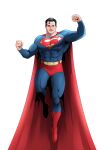  absurdres black_hair blue_eyes blue_suit cape clark_kent highres red_cape suit superman superman_logo 