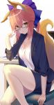  animal_ears cleavage fate/grand_order jun_(aousa0328) kitsune megane tail tamamo_no_mae 