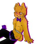  2015 alpha_channel alternate_species anthro belt belt_buckle black_bottomwear black_clothing black_pants bottomwear bow_tie clothed clothing five_nights_at_freddy&#039;s five_nights_at_freddy&#039;s_4 fur hat headgear headwear hi_res male mammal nightmare_fredbear_(fnaf) open_bottomwear open_clothing open_pants pants pants_down partially_clothed red_eyes scurryy scut_tail simple_background smile solo transparent_background ursid ursine video_games yellow_body yellow_fur 