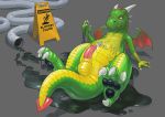  2019 anthro balls bodily_fluids deusexmoose dragon erection genital_fluids genitals goo_(disambiguation) hi_res inflatable inflatable_transformation latex_transformation liquid_latex male nude on_ground penis precum rubber simple_background solo transformation tube wings 