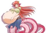  alpha_channel apode belly big_belly big_breasts blush breasts cleavage clothed clothing draconcopode female hi_res lamia looking_at_viewer marrazan miia_(monster_musume) monster_girl_(genre) monster_musume pregnant reptile scalie serpentine snake split_form uncensored 