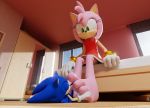  3d_(artwork) amy_rose anthro barefoot bedroom bodily_fluids cum digital_media_(artwork) duo feet feetymcfoot female foot_fetish foot_play footjob genital_fluids genitals hi_res male male/female penis sex size_difference sonic_the_hedgehog sonic_the_hedgehog_(series) 