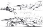  3boys aircraft airplane aoki_uru cockpit engine fighter_jet gainax jet mechanical military military_vehicle miyatake_kazutaka multiple_boys notes official_art production_art traditional_media turbine wheel 