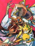  2020 3:4 anthro black_sclera clothed clothing devious_(sdorica_sunset) duo eeveelution fur jolteon kurumagi multicolored_body multicolored_fur nintendo pok&eacute;mon pok&eacute;mon_(species) priest quadruped red_background red_eyes reptile scalie sdorica sdorica_sunset simple_background snake snake_hood two_tone_body two_tone_fur video_games white_body white_fur yellow_body yellow_fur 