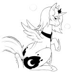  1:1 2016 anus blush bodily_fluids cold-blooded-twilight crown cutie_mark digital_drawing_(artwork) digital_media_(artwork) disembodied_penis duo edit equid equine erection faceless_character faceless_human faceless_male feathered_wings feathers female feral friendship_is_magic genitals hasbro hi_res horn human human_edit humanoid_genitalia humanoid_penis interspecies jewelry line_art looking_back male male/female mammal mane monochrome my_little_pony narrowed_eyes necklace not_bestiality offscreen_character penis princess_luna_(mlp) sex simple_background sketch white_background winged_unicorn wings 