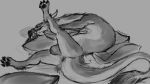  16:9 2020 4_toes animal_genitalia anus asian_mythology balls barbel_(anatomy) black_and_white black_pawpads claws curved_horn digital_drawing_(artwork) digital_media_(artwork) dradmon dragon east_asian_mythology eastern_dragon feral flesh_whiskers fur furred_dragon genitals grey_anus grey_background grey_balls grey_body grey_ears grey_feet grey_fur hi_res horn looking_at_viewer looking_back lying male monochrome multicolored_body multicolored_fur mythology noodle_(pur3) on_pillow on_side one_leg_up pawpads pillow presenting presenting_anus presenting_balls pupils quadruped raised_leg rear_view sharp_claws sharp_teeth sheath signature simple_background sketch slit_pupils smile smooth_horn solo tail_aside tail_tuft teeth toe_claws toes tuft two_tone_body two_tone_fur whisker_ring white_body white_claws white_fur white_horn widescreen wingless_dragon 
