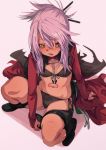  bikini chloe_von_einzbern cleavage fate/kaleid_liner_prisma_illya fate/stay_night fu-ta garter swimsuits tattoo torn_clothes 