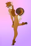  2:3 absurd_res anthro blue_eyes breasts canid canine canis digital_media_(artwork) domestic_dog feet female fox fur giaru_(artist) hair hi_res hindpaw husky mammal nipples nordic_sled_dog nude paws pinup pinup_pose plantigrade pose solo spitz 