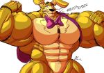 abs animal_humanoid animatronic anthro biceps body_hair bow_tie chest_hair five_nights_at_freddy&#039;s five_nights_at_freddy&#039;s_vr:help_wanted flammars flexing glitchtrap hi_res humanoid lagomorph lagomorph_humanoid leporid leporid_humanoid machine male mammal mammal_humanoid muscular muscular_anthro muscular_male pecs pose rabbit rabbit_humanoid robot scott_cawthon solo video_games yellow_body yongdasom 