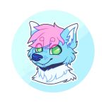  anonymous_artist anthro blush canid canine canis fangs green_eyes headshot_profile male mammal solo viny wolf 