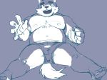  2020 anthro belly bottomwear canid canine canis clothing domestic_dog ellie_saionji humanoid_hands kemono male mammal nipples plantigrade shorts simple_background slightly_chubby solo 