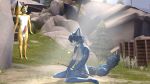  16:9 3d_(artwork) anthro big_penis breasts canid canine digital_media_(artwork) duo eyes_closed female fox fox_mccloud genitals hi_res kneeling krystal male male/female mammal nightmarezoroark nintendo penis source_filmmaker star_fox surprise video_games widescreen 