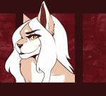  anthro brown_body brown_fur catherinemeow domestic_cat felid feline felis female fur hair mammal multicolored_body multicolored_fur open_mouth open_smile simple_background smile solo teeth two_tone_body two_tone_fur white_hair yellow_eyes 