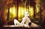  anthro breasts canid canine catherinemeow detailed_background eyes_closed female fluffy fluffy_tail fox fur hair mammal open_mouth open_smile sitting smile solo white_body white_fur white_hair wings 