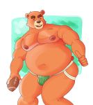  2020 animal_crossing anthro belly brown_body brown_fur eyes_closed fur hi_res humanoid_hands male mammal miilk_sooda moobs navel nintendo nipples overweight overweight_anthro overweight_male solo sport teddy_(animal_crossing) ursid video_games 