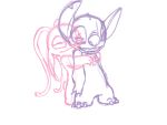  2006 4:3 alien angel_(lilo_and_stitch) antennae_(anatomy) chest_tuft claws digital_drawing_(artwork) digital_media_(artwork) disney duo ears_down experiment_(lilo_and_stitch) eyes_closed head_tuft hug hugging_from_behind lilo_and_stitch monochrome notched_ear one_eye_closed open_mouth open_smile pivoted_ears sketch smile standing stitch_(lilo_and_stitch) thex-plotion tuft 