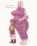  2020 4_toes age_difference anthro belly big_belly big_breasts big_penis blush boss_monster bovid breasts brown_hair caprine chara_(undertale) clothed clothing darkriallet dialogue duo english_text erection eyes_closed female floppy_ears footwear fur genitals hair hand_on_head hand_on_stomach hi_res horn huge_breasts human larger_male letterbox long_ears male male/female mammal mature_female nipple_outline older_female open_mouth penis pregnant shoes signature simple_background size_difference smaller_female standing text toes toriel undertale video_games white_background white_body white_fur young younger_male 