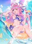  bikini garter kashiwazaki_hatsune lim_jaejin pointy_ears princess_connect princess_connect!_re:dive swimsuits underboob wet 