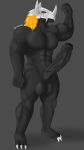  absurd_res anthro balls cracky45 digimon digimon_(species) digital_media_(artwork) erection genitals hi_res humanoid_genitalia humanoid_penis looking_at_viewer male muscular muscular_anthro nude penis simple_background smile solo video_games wargreymon 