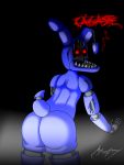  3:4 anthro blue_body butt five_nights_at_freddy&#039;s five_nights_at_freddy&#039;s_2 hi_res lagomorph leporid long_ears looking_at_viewer looking_back m-47 machine male mammal presenting presenting_hindquarters rabbit red_eyes robot scut_tail solo tagme video_games withered_bonnie_(fnaf) 