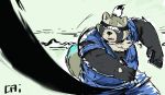  2020 anthro belly brown_body brown_fur cai1448331577 canid canine clothing fur hi_res humanoid_hands kemono live-a-hero male mammal overweight overweight_anthro overweight_male raccoon_dog robe shoen solo tanuki video_games 