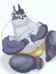  2020 anthro belly bottomwear clothing humanoid_hands kemono male overweight overweight_anthro overweight_male p7ezporlzfjnk6n shirt shorts sitting solo tokyo_afterschool_summoners topwear tsathoggua video_games 