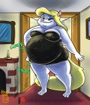  animaniacs anthro breasts candle clothing dress female hair hi_res mammal minerva_mink mink mustelid musteline overweight overweight_anthro overweight_female royaljellysandwich solo warner_brothers 
